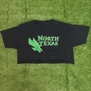 Black Cropped North Texas Graphic Crop Top Tee